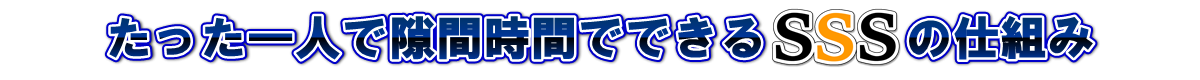 たった一人で隙間時間でできるSSSの仕組み