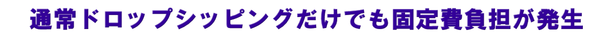 通常ドロップシッピングだけでも固定費負担が発生