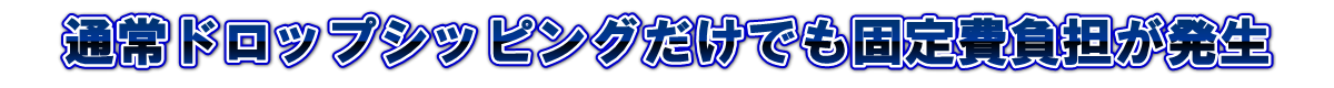 通常ドロップシッピングだけでも固定費負担が発生